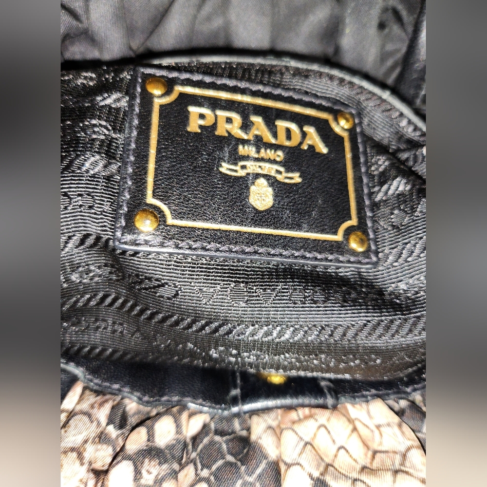 PRADA Python Print Nylon Crossbody Handbag - Picture 10 of 16